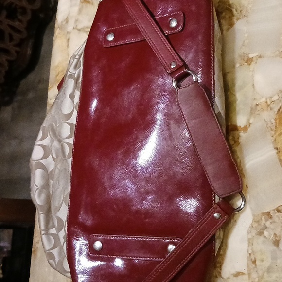 Authentic Coach Sabrina satchel in patent leather and satin canvas - Picture 14 of 14